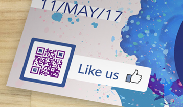 like us frame for facebook QR Code on flyer