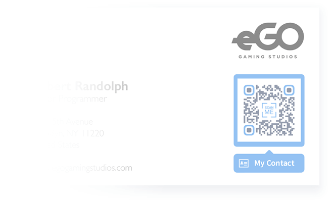 Esempio di un QR Code personalizzato con colori, cornice e logo, fatto con QR Code Generator PRO.