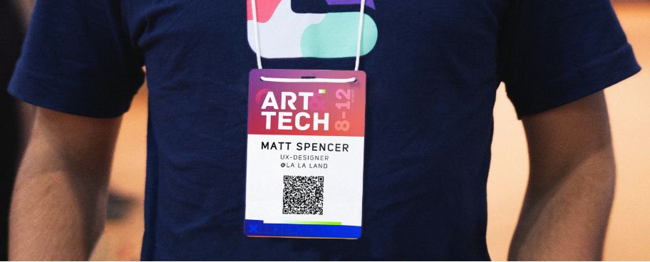 Un QR Code Statico su un badge per una conferenza