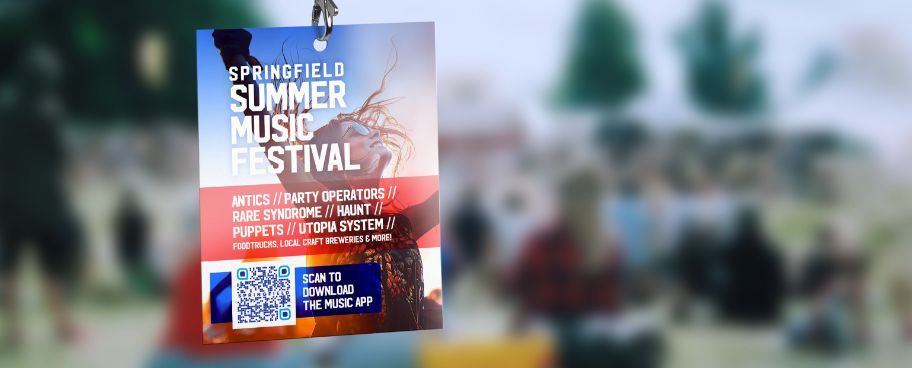 Esempio di badge del festival con un QR Code App Store