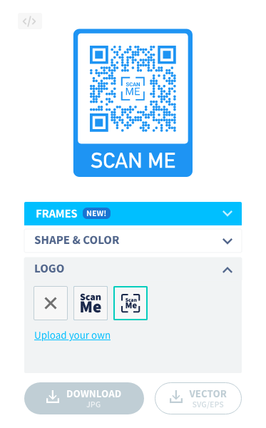 Aggiungi il tuo logo al centro del QR Code