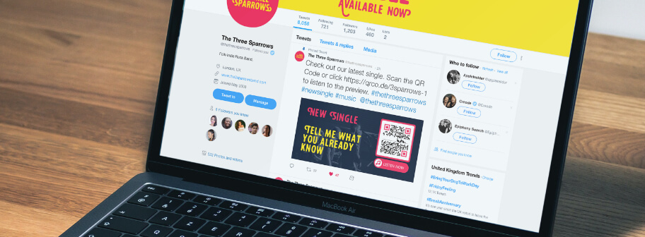Esempio di QR Code su Twitter