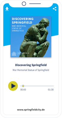 Una landing page del QR Code con un'audioguida in mp3 su una storia della città.