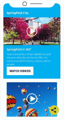 Una landing page del QR Code con un video che fa un tour della cittá.