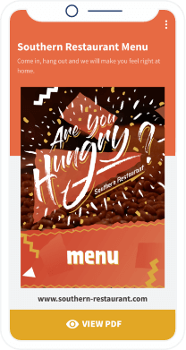 Esempio di QR Code PDF che mostra il menu completo di un ristorante