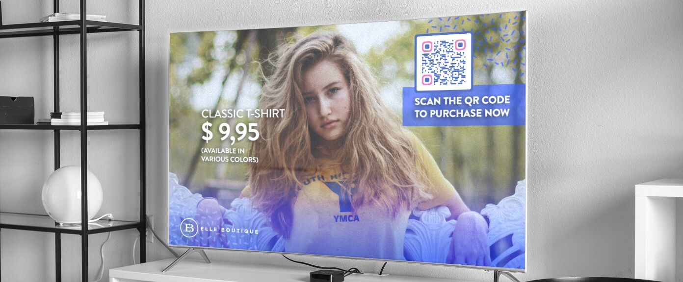 Esempio di un QR Code in una pubblicità televisiva che promuove vestiti