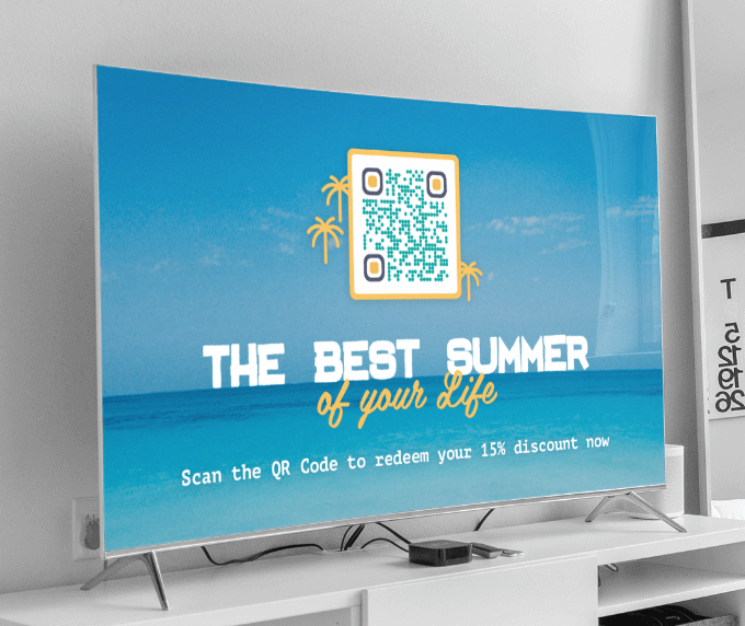 Esempio di un QR Code in una pubblicità televisiva di un'agenzia turistica.