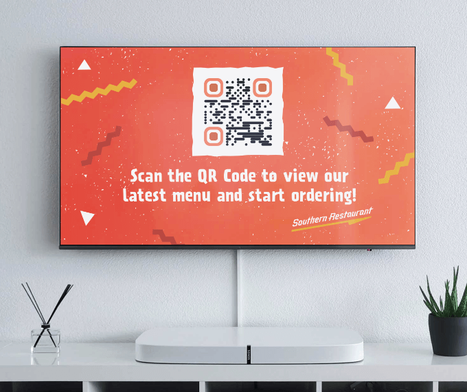 Esempio di un QR Code in una pubblicità televisiva di un ristorante