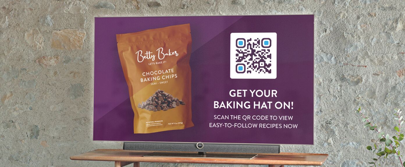 Esempio di un QR Code in una pubblicità televisiva che promuove beni di consumo.