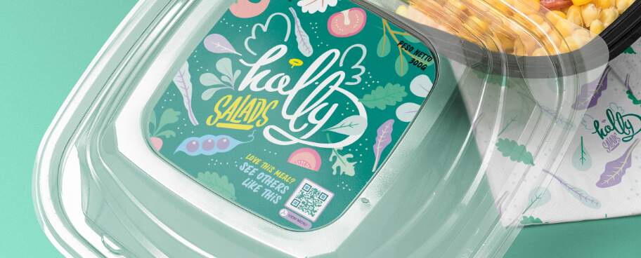 QR Code su una confezione che mostra il menù di un ristorante