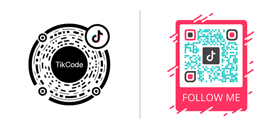 Un TikCode e un QR Code TikTok di QR Code Generator