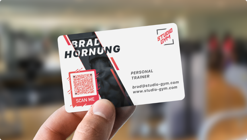 Un esempio di QR Code vCard su un biglietto da visita
