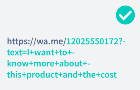 Usa il segno + al posto dello spazio per aggiungere un messaggio di testo predefinito.