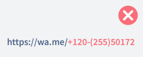 Non utilizzare zeri o caratteri speciali quando si crea il link Whatsapp.