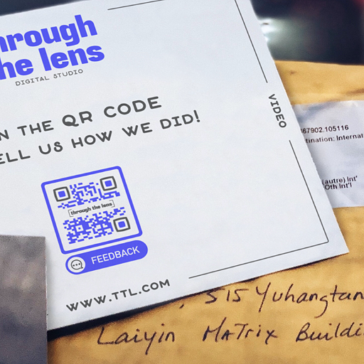 QR Code Feedback su un biglietto di uno studio fotografico