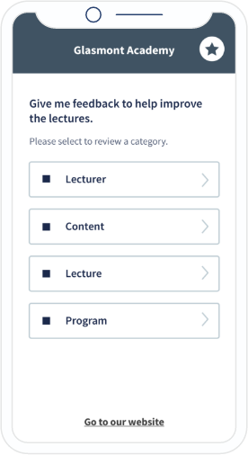 Un esempio della landing page del QR Code Feedback personalizzato da un'istituzione educativa.